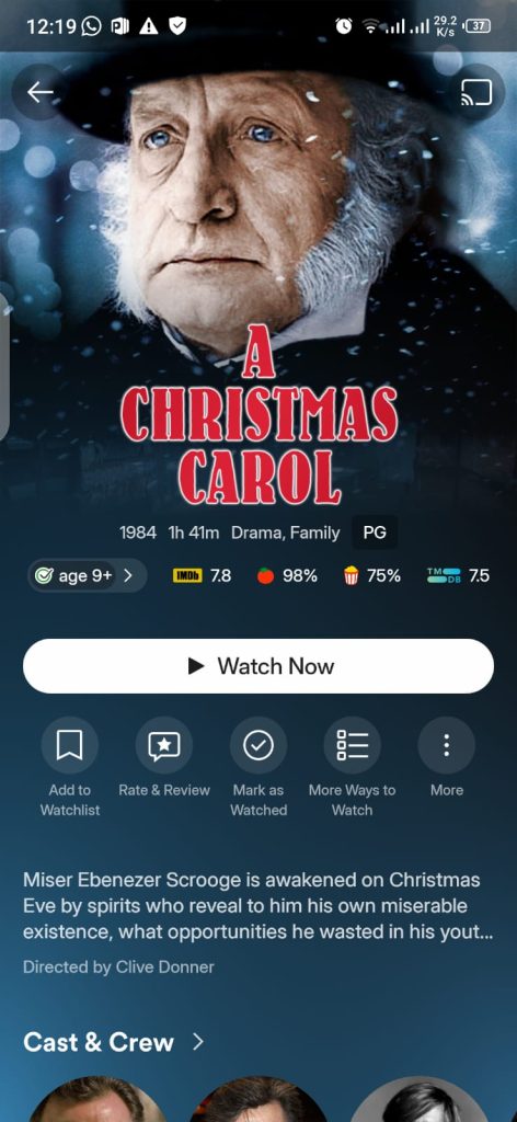 A Christmas Carol on Plex