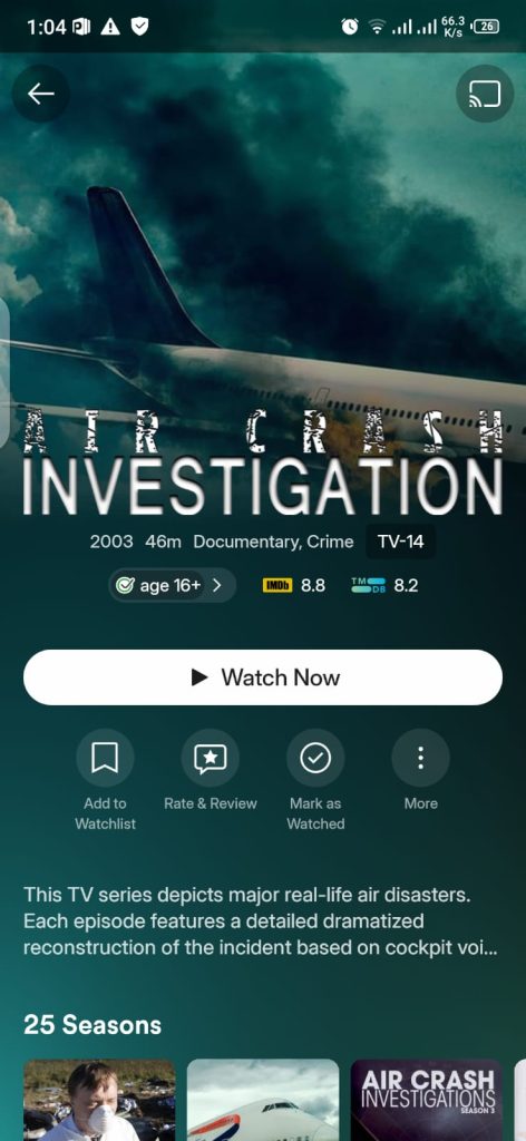 Air Crash Investigation Movie on Plex