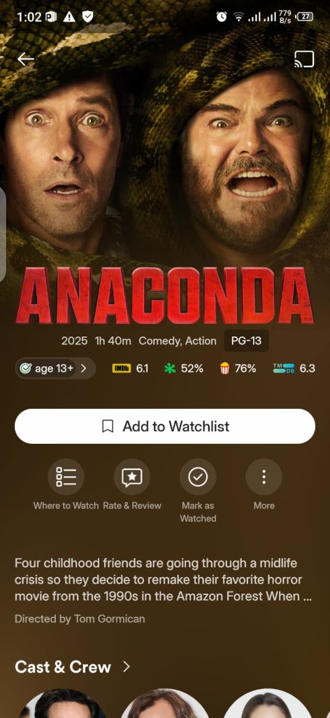 Anaconda Movie on Plex